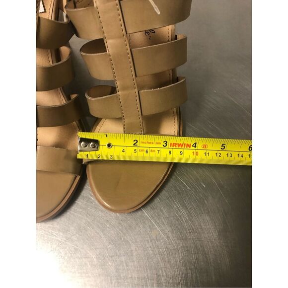 American Eagle Women’s Tan Open Toe Strappy Heels with Buckle Size 8.5 NWT - Picture 8 of 10
